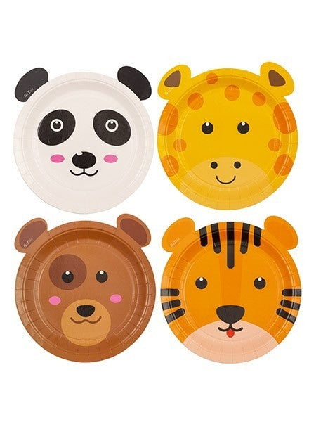 immagine-1-givi-italia-piatti-in-carta-8-pz-zoo-party-assorti-18-cm-ean-8010052640224