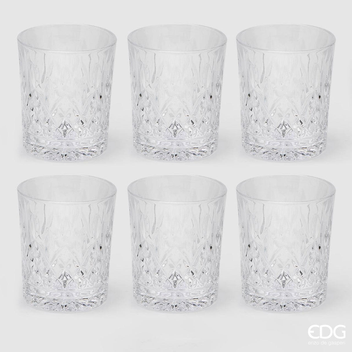 EDG Enzo De Gasperi Glass Rhombus H 10 Cm D 8 Cm 6 Pcs