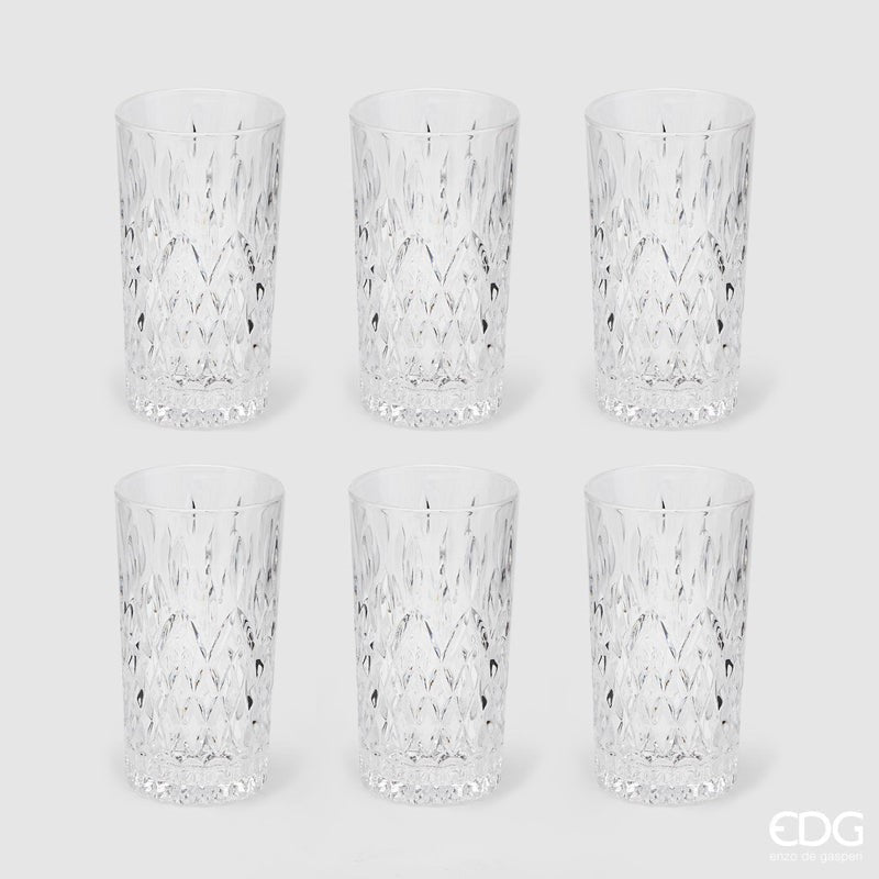 EDG Enzo De Gasperi Diamond Glasses H 14 Cm D 8 Cm 6PCS
