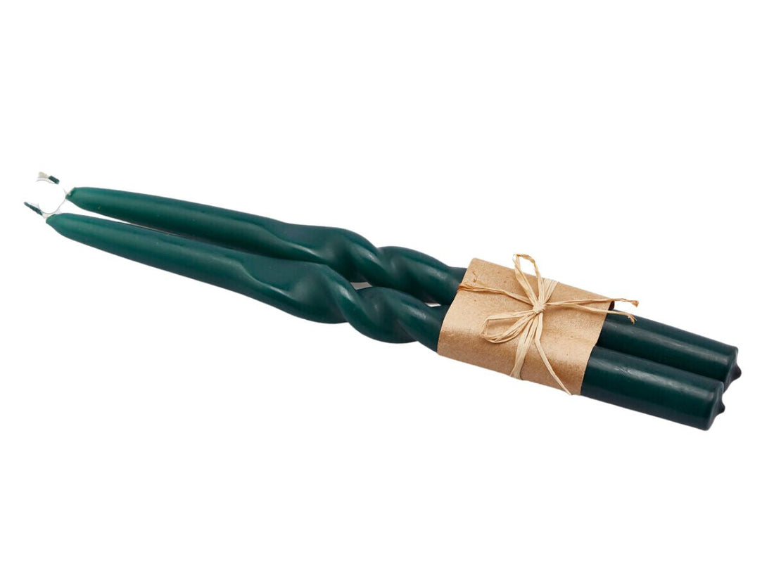 EDG Enzo De Gasperi Set 2 Candele Swirl H30 cm Verdi – Candele Decorative