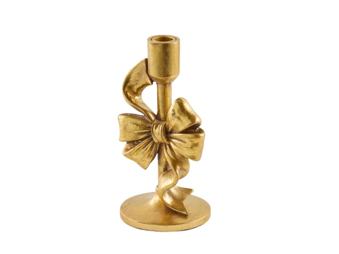 EDG Enzo De Gasperi Candle Holder Christmas with Bow H22x11x11 cm Dark Gold – Christmas Decoration