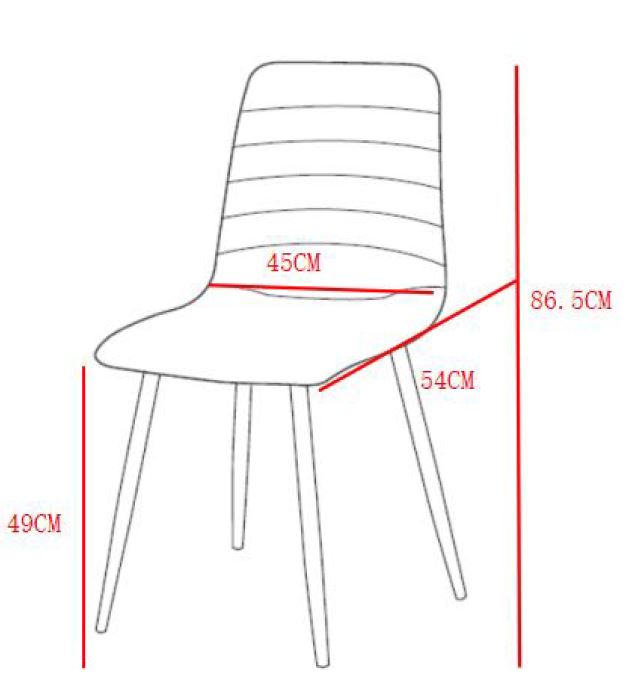 Dimo Livia Chair in Light Grey Fabric, Black Legs