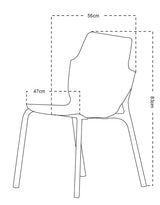DI.MO Versa Sedia Shila in PP Tortora 56x47x83cm