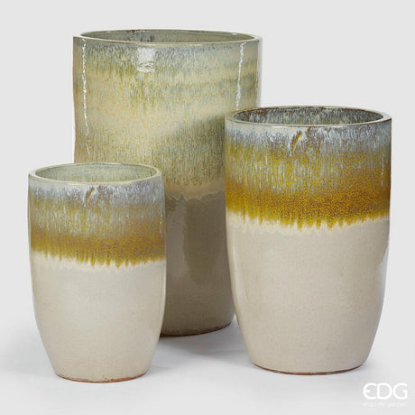 edg enzo de gasperi set 3 pz vaso glaze rotondo h 100 cm h 80 cm h 63 cm multicolor ean 8056372971365