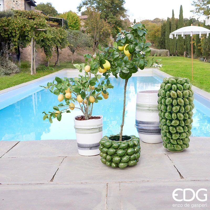 EDG Enzo De Gasperi Chakra Lemon Vase H 19 Cm D 28 Cm 36 Fruits Light Green