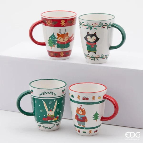 Christmas Forest Mug 4 Pieces H11 D9 Multicolor