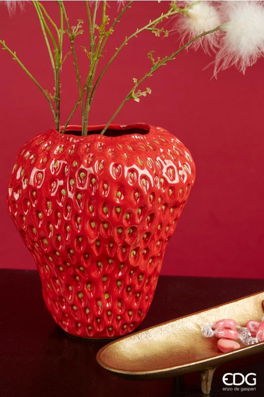 EDG Enzo De Gasperi Strawberry Chakra Vase H 26 Cm D 22 Cm Coral