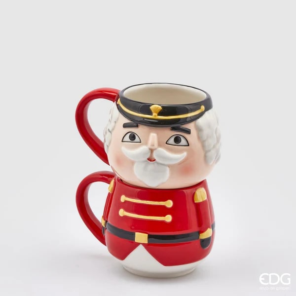 Stackable Soldier Mug 2 Pieces H17 White Red