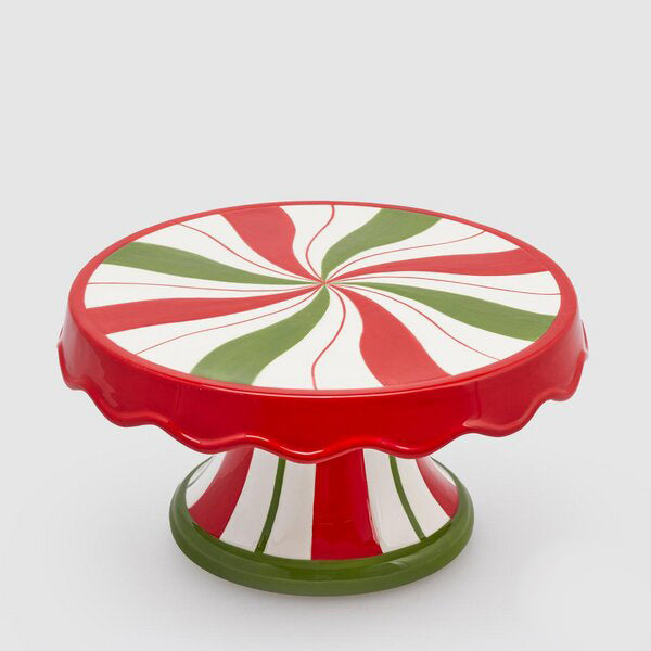 Christmas Cake Stand Candy H D25 Green Red