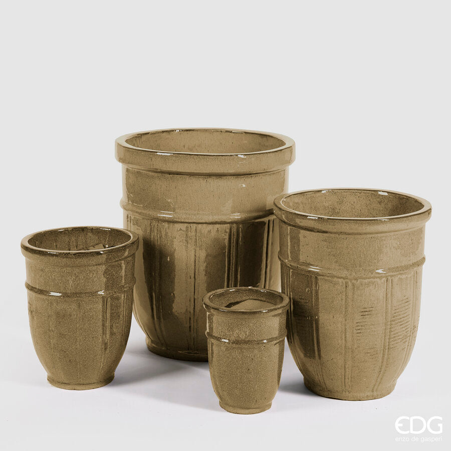 edg enzo de gasperi set 4 pz vaso glaze coste h 50 cm h 41 cm h 32 cm h 23 cm sand ean 8059824311597