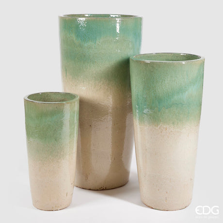 edg enzo de gasperi set 3 pz vaso glaze h 100 cm h 80 cm h 60 cm green mix ean 8059824310729