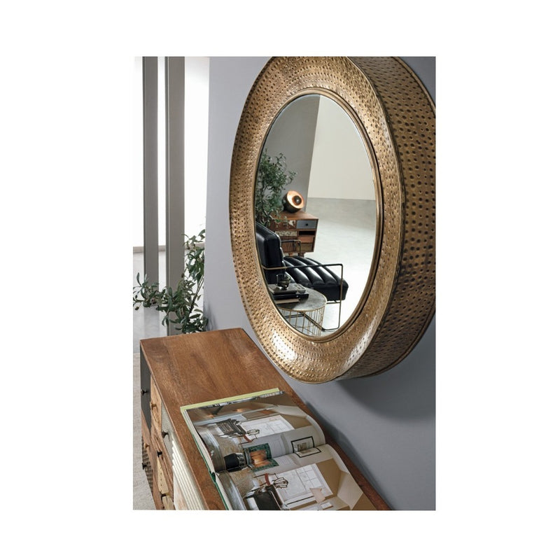 Bizzotto Adara Gold Round Mirror D 80 Cm
