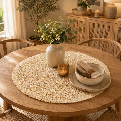 Bizzotto Jareth Beige Placemat D 38 cm Christmas American Placemat for Table