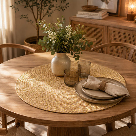 Bizzotto Placemat Wildon Gold D 38 cm Christmas Placemat for Table