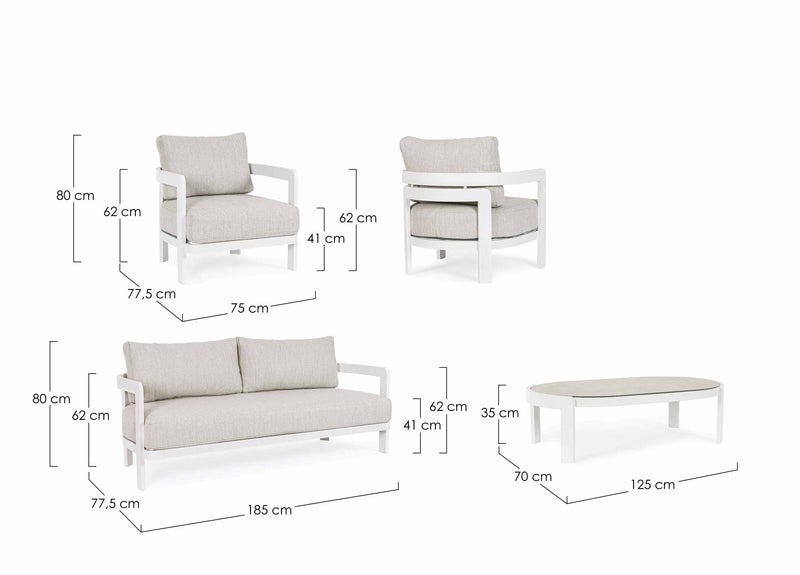 bizzotto bizzotto set 4 salotto presley bianco ean 8051836554436