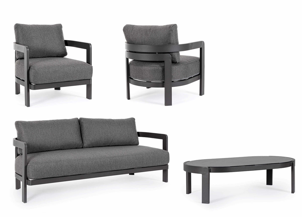 Bizzotto Set 4 Presley Lounge Anthracite