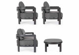 Bizzotto Set 4 Presley Lounge Anthracite