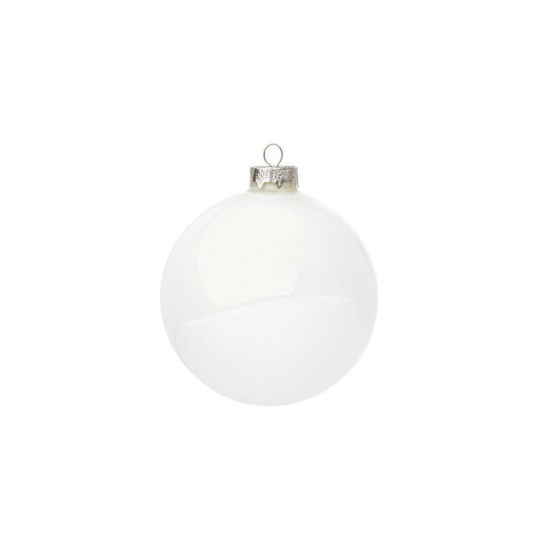 Bizzotto Glossy White Glass Christmas Sphere Ø10cm
