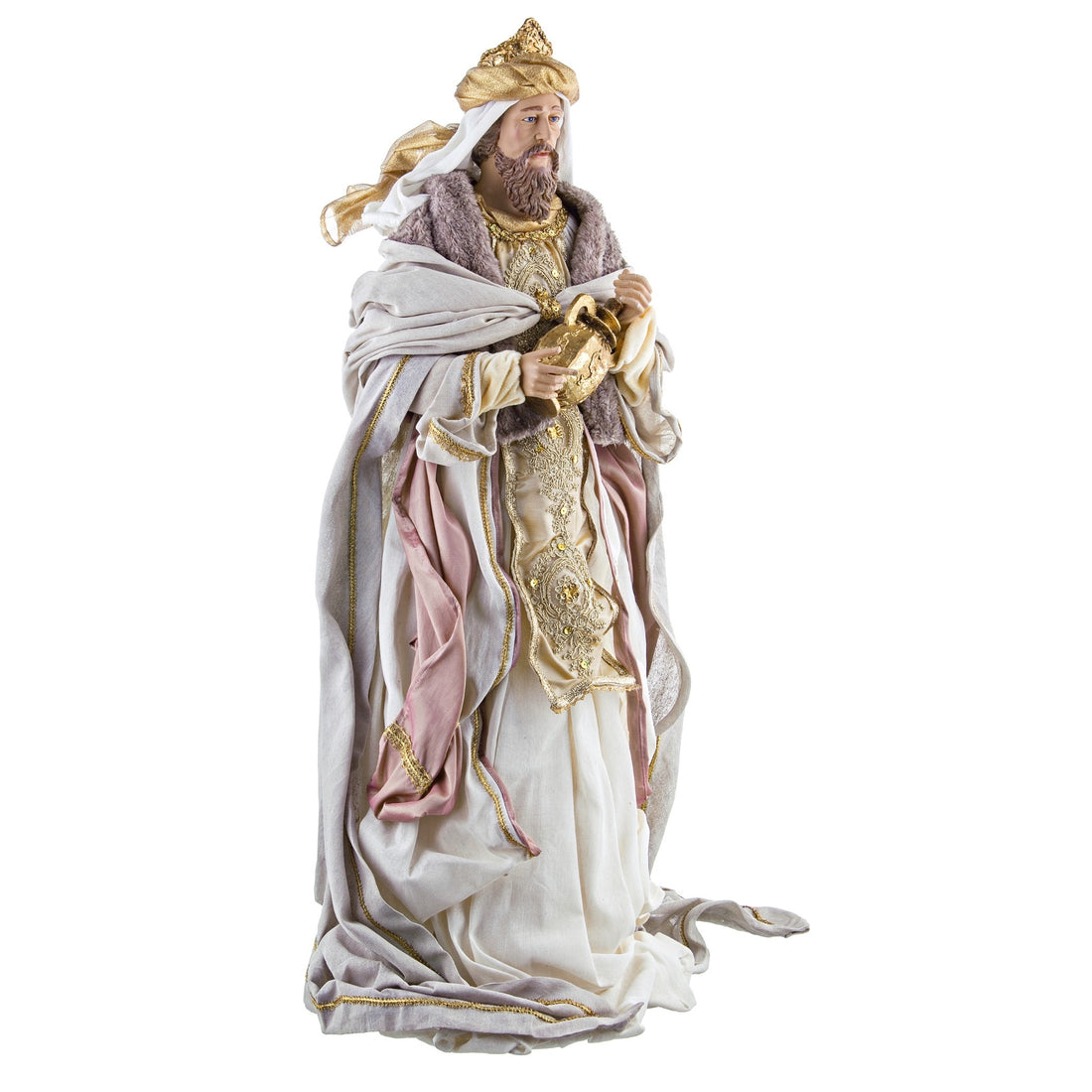 Bizzotto Wise Man Stand for Nativity Scene Christmas | Resin and Fabrics