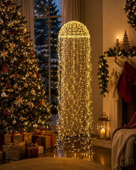 Bizzotto Medusa Silver with 1280 Micro LED Classic Luminous Christmas Decoration