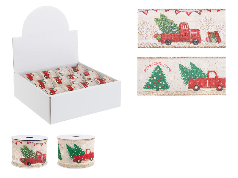 Bizzotto Truck Ribbon 4M Assorted: Christmas Decorations