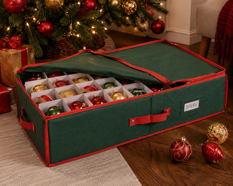 Bizzotto Christmas Container for Spheres Rectangular Green L 80 cm Accessory for Christmas Decorations