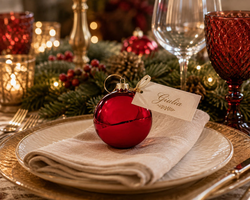 Bizzotto Glossy Grenadine Red Glass Ball D150 for Christmas