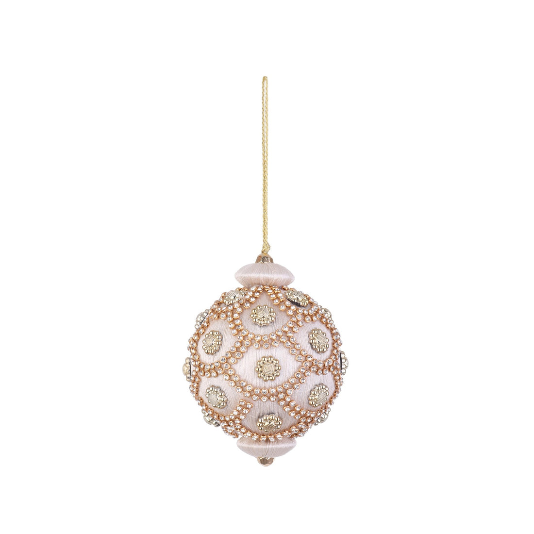 Bizzotto Christmas Bauble Crystal Sphere Ivory Ø8 cm Set of 4 pcs