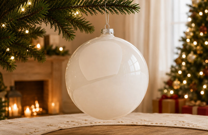 Bizzotto Sfera Glossy White Glass 15cm - L'Arcolaio