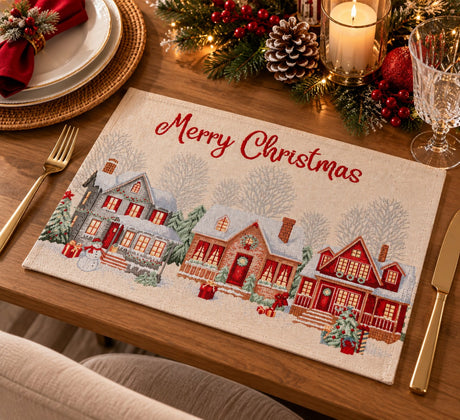 Bizzotto Village White Placemat 48x33 cm – Christmas Table Decoration