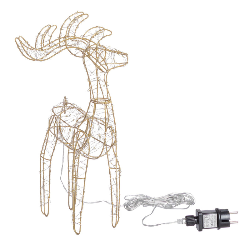 Christmas Reindeer Hoover Gold with 300 Micro LED Classic H 45 cm Light Decoration