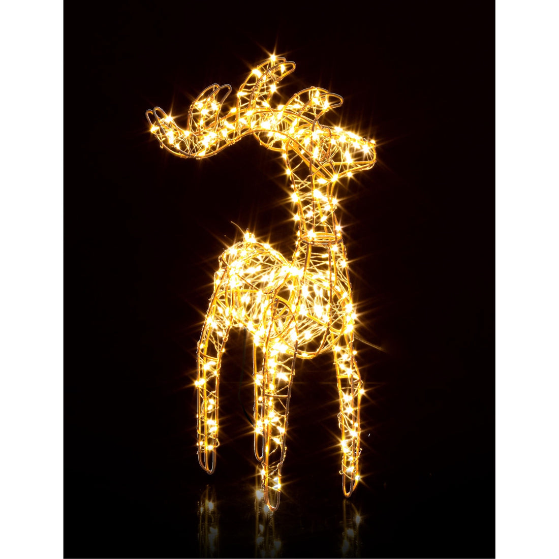 Christmas Reindeer Hoover Gold with 300 Micro LED Classic H 45 cm Light Decoration