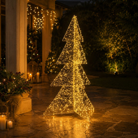 Bizzotto Christmas Tree Hoover Gold with 720 Micro LEDs Classic H 120 cm Light Decoration