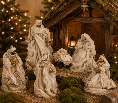 Bizzotto Nativity Scene 6 Figures Devotion White for Christmas