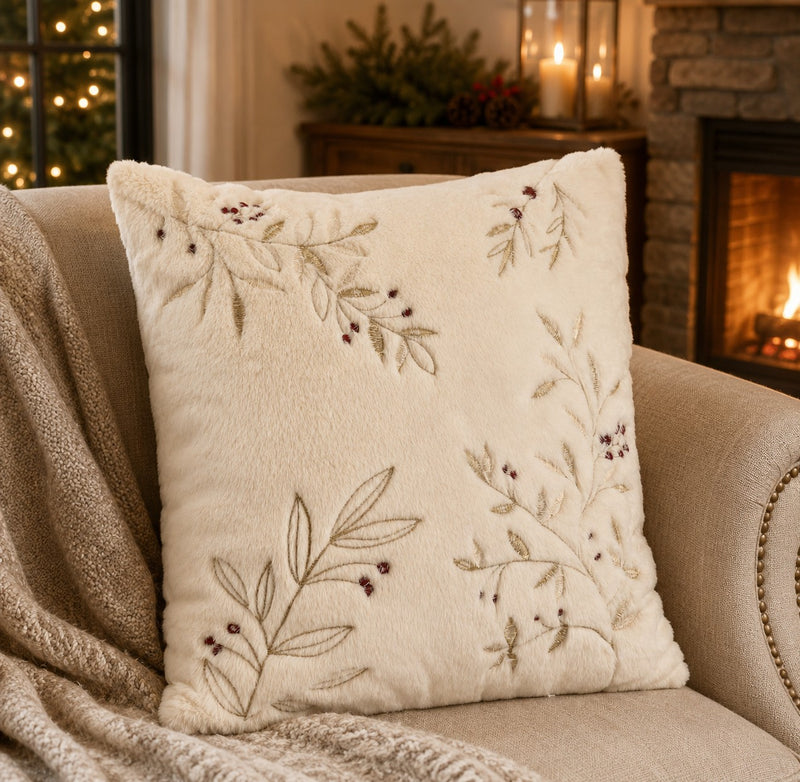 [VERIFY] Bizzotto WINTERBERG IVORY CUSHION W-LEAVES 45X45