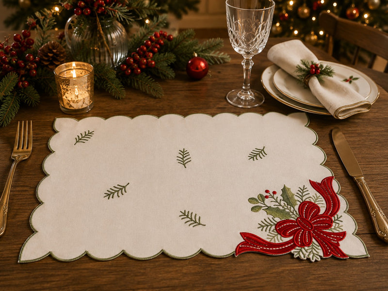[CHECK] Bizzotto PLACEMAT ANDERSON WHITE-RED 33X48