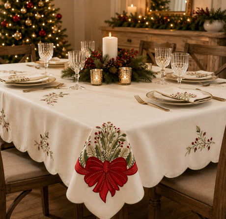 [VERIFY] Bizzotto ANDERSON TABLECLOTH WHITE-RED 140X180