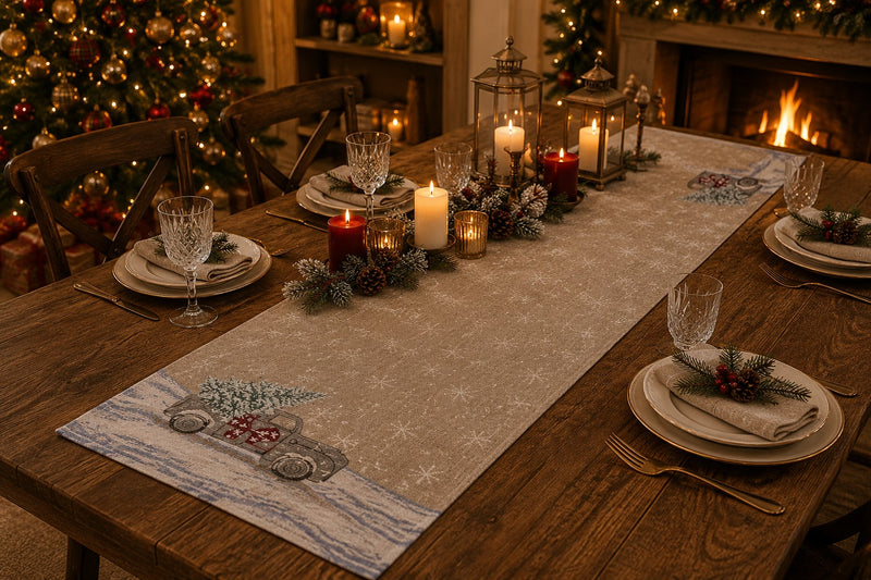 Bizzotto Runner Motor Car 183x33 cm Christmas Table Runner