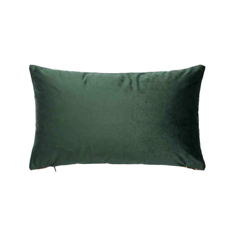 Bizzotto Christmas Cushion Snowlyn Green Landscape 30x50 cm – Removable Decorative Christmas Cushion with Polyester Cover and Filling