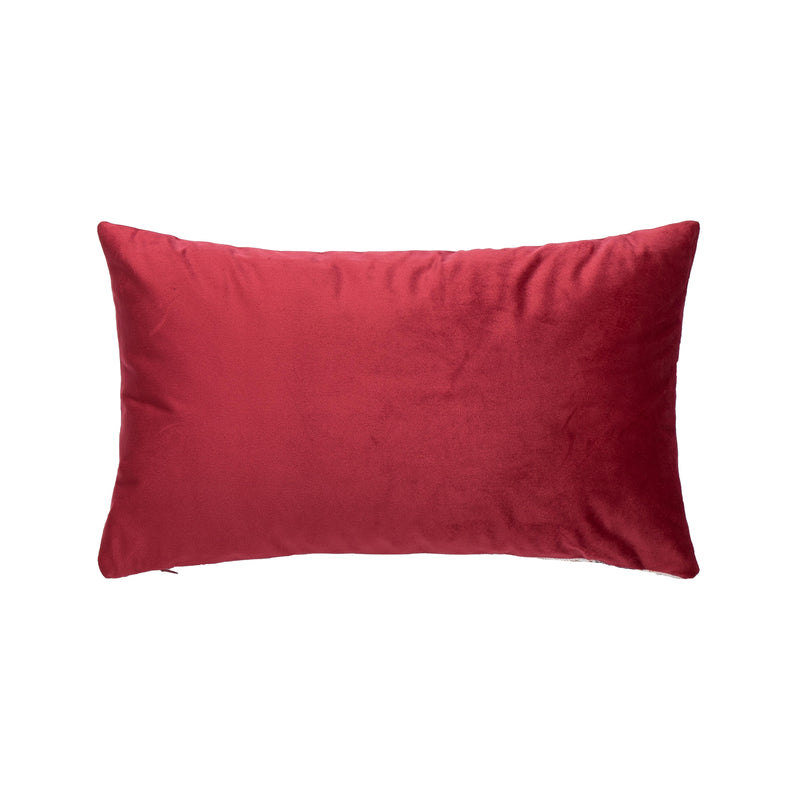 Bizzotto Christmas Cushion Snowlyn Red Landscape 30x50 cm – Decorative Christmas Cushion with Removable Cover and Polyester Filling