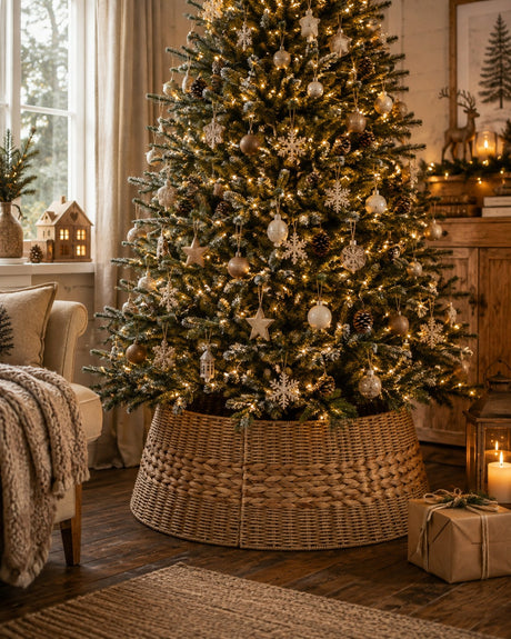 Bizzotto Christmas Tree Skirt Gleynor Natural Beige D 78 cm Christmas Decoration