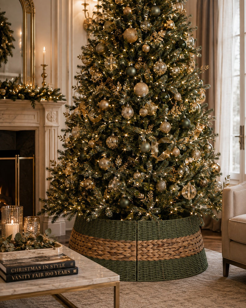 Bizzotto Gleynor Natural Green Christmas Tree Skirt D 78 cm Christmas Decoration