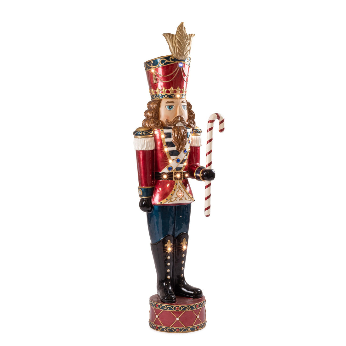 Bizzotto Jay Toy Soldier Red with LED Lights H 191 cm Lighted Christmas Decoration