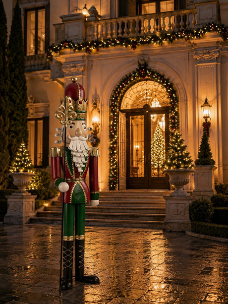 Bizzotto Eadan Red and Green Toy Soldier Decoration 48x30x178 cm Christmas Decoration