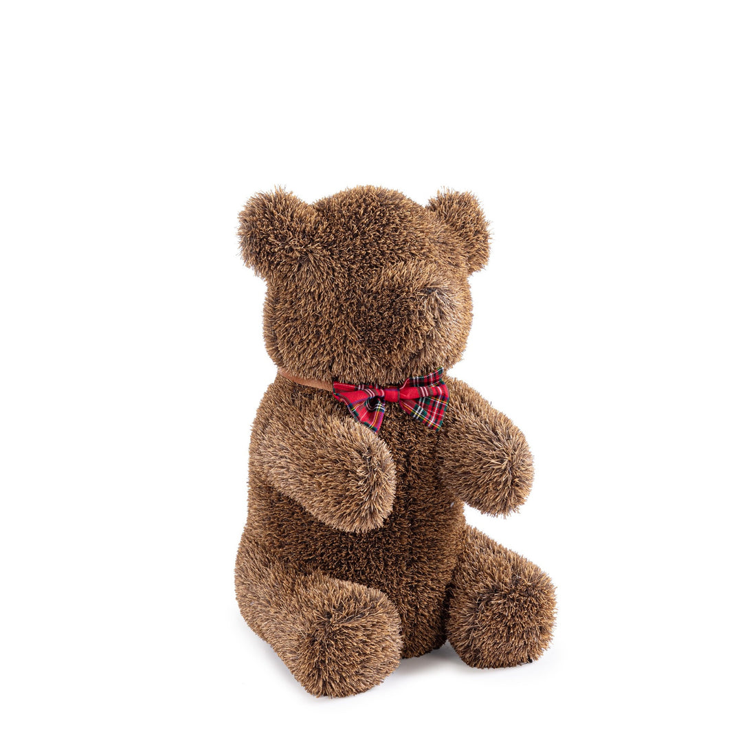 Bizzotto Artificial Grass Christmas Bear Decoration with Red Bow H 65 cm Christmas Decoration
