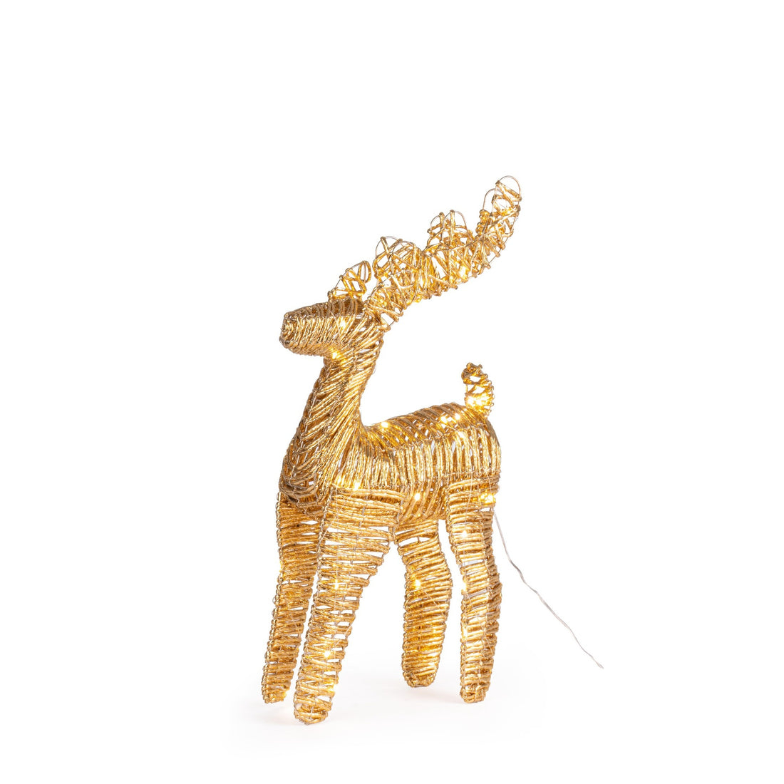 Bizzotto Penny Gold Christmas Reindeer with 50 Classic Micro LEDs 27x13x50 cm Light-Up Decoration