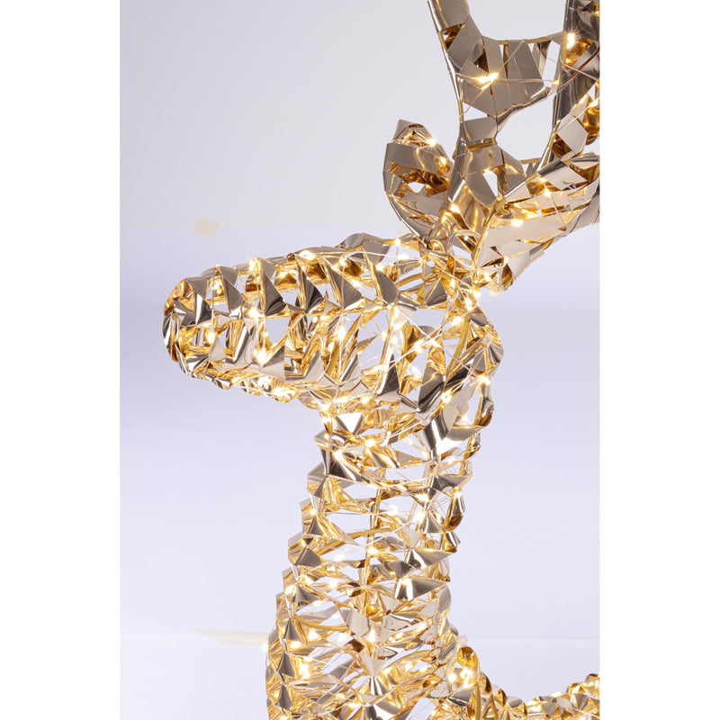Bizzotto Ellary Gold Christmas Reindeer with 600 Classic Micro LED Lights 50x19x80 cm Illuminated Decoration