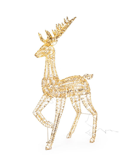 Bizzotto Ellary Gold Christmas Reindeer with 1800 Classic Micro LEDs 90x27x180 cm Lighted Decoration