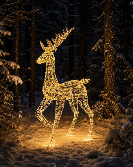 Bizzotto Ellary Christmas Reindeer Gold 1800 MicroLED Warm Light IP20 90x27xH180 cm – Luminous Decoration