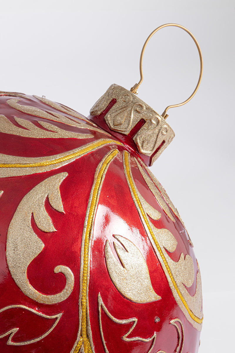 Bizzotto Red Kinler Spherical Decoration with 6 LEDs 68.6x53.3 cm – Luminous Decorative Sphere for Christmas